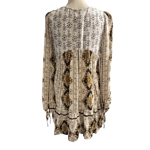 Free People Top Babydoll Oversized Tunic Boho Tiered Hi Low Size S Festival - Picture 2 of 9